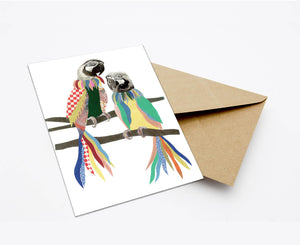 CIRCUS PARROTS POSTCARD WITH ENVELOPE