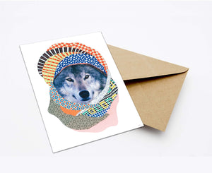 MORROCAN WOLF POSTCARD WITH ENVELOPE