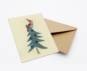 ON TOP OF THE CHRISTMAS TREE POSTCARD WITH ENVELOPE