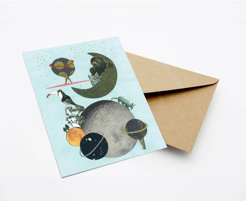 GALAXY YOU LATER POSTCARD WITH ENVELOPE