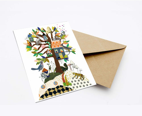 FAMILY TREE POSTCARD WITH ENVELOPE